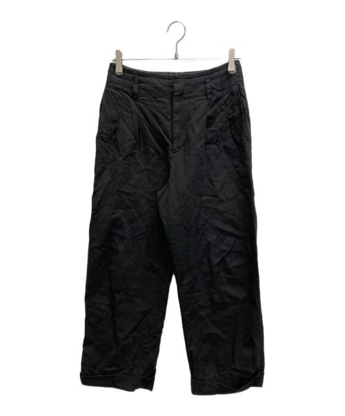 MARGARET HOWELL（マーガレットハウエル）MARGARET HOWELL (マーガレットハウエル) リネンコットンツイルパンツ ブラック サイズ:2の古着・服飾アイテム