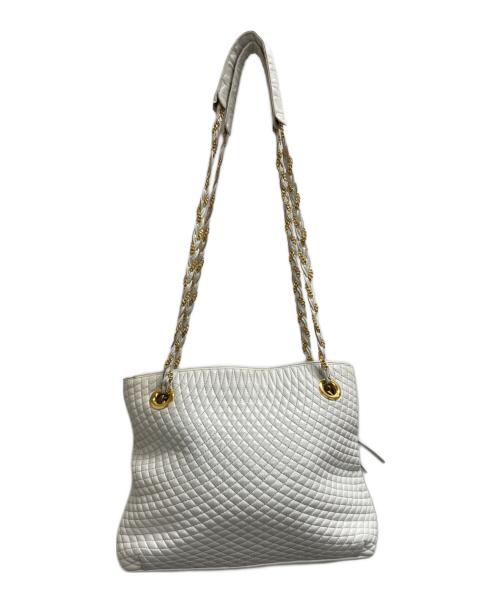 BALLY（バリー）BALLY (バリー) チェーンショルダーバッグ ホワイトの古着・服飾アイテム