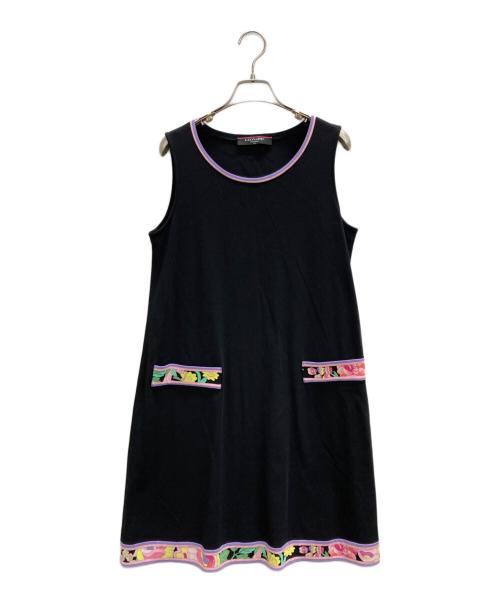 LEONARD（レオナール）LEONARD (レオナール) ノースリーブワンピース ブラック サイズ:Lの古着・服飾アイテム