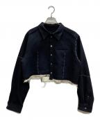 MAISON SPECIALメゾンスペシャル）の古着「Hand Stitch With Tie Short Length Shirt」｜ネイビー