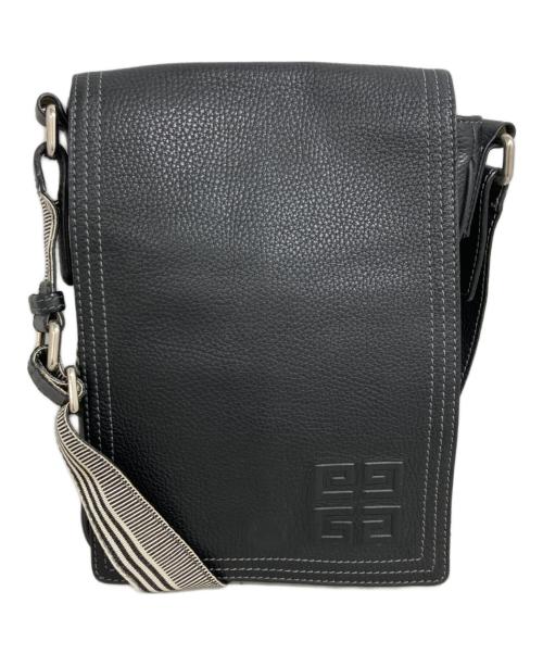 GIVENCHY（ジバンシィ）GIVENCHY (ジバンシィ) エンボスロゴ レザーショルダーバッグ ブラックの古着・服飾アイテム