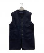 BACCAバッカ）の古着「ダブルクロスヘビーメルトン ミドルベスト」｜ネイビー