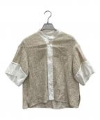 CABANキャバン）の古着「ストローヤーンワイドカフスシャツ」｜ベージュ