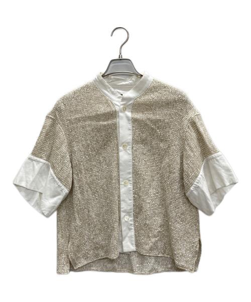 CABAN（キャバン）CABaN (キャバン) ストローヤーンワイドカフスシャツ ベージュ サイズ:Fの古着・服飾アイテム