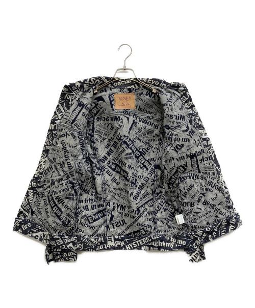 Hysteric Glamour（ヒステリックグラマー）Hysteric Glamour (ヒステリックグラマー) RIDE ON TIME JACQUARD RAW JKT ネイビー サイズ:Mの古着・服飾アイテム