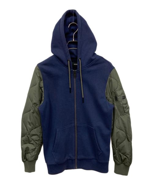 DIESEL（ディーゼル）DIESEL (ディーゼル) 切替パーカー ネイビー サイズ:Sの古着・服飾アイテム