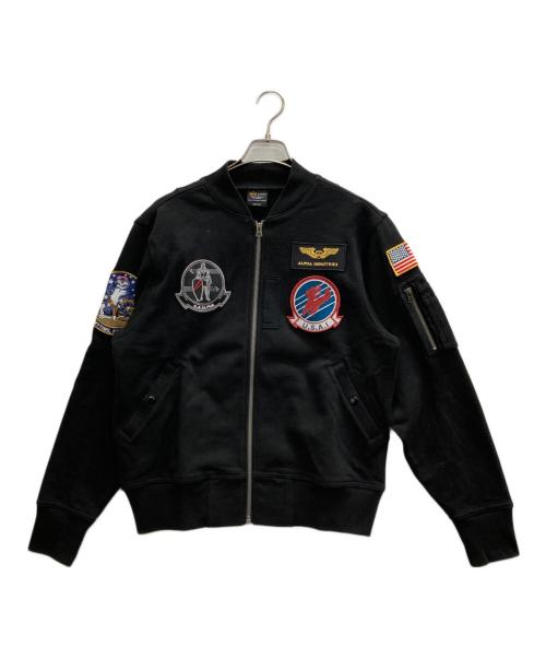 AVIREX（アヴィレックス）AVIREX (アヴィレックス) ジャージパッチジャケット ブラック サイズ:Mの古着・服飾アイテム