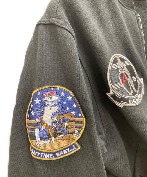 AVIREX（アヴィレックス）AVIREX (アヴィレックス) ジャージパッチジャケット ブラック サイズ:Mの古着・服飾アイテム