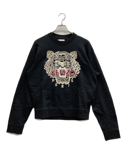 KENZO（ケンゾー）KENZO (ケンゾー) Pearl Tiger Head Embroidered Pattern Sweat Shirt ブラック サイズ:Mの古着・服飾アイテム