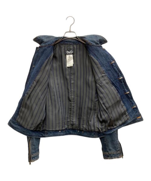 D&G（ディーアンドジー）D&G (ディーアンドジー) レザー切替デニムジャケット インディゴ サイズ:34/48の古着・服飾アイテム