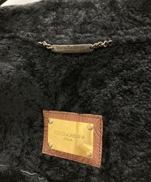 DOLCE & GABBANA（ドルチェ＆ガッバーナ）DOLCE & GABBANA (ドルチェ＆ガッバーナ) ラムレザージャケット ブラック サイズ:48の古着・服飾アイテム