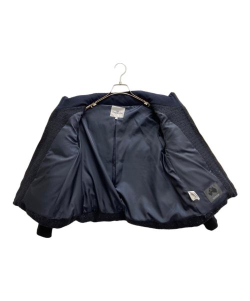 Viaggio Blu（ビアッジョブルー）Viaggio Blu (ビアッジョブルー) ファンシーツイードショートダウン ネイビー サイズ:1の古着・服飾アイテム