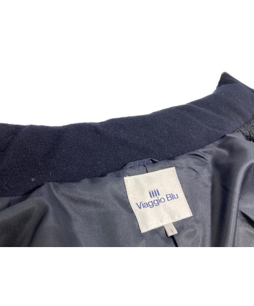 Viaggio Blu（ビアッジョブルー）Viaggio Blu (ビアッジョブルー) ファンシーツイードショートダウン ネイビー サイズ:1の古着・服飾アイテム