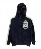 PEARLY GATESパーリーゲイツ）の古着「ニットジップパーカー」｜ネイビー