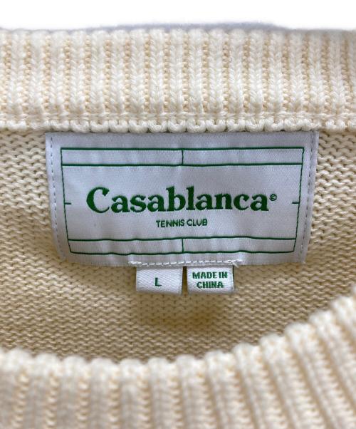 CASABLANCA（カサブランカ）CASABLANCA (カサブランカ) ニット ホワイト サイズ:Lの古着・服飾アイテム