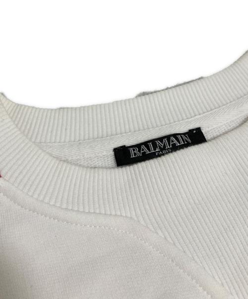 BALMAIN（バルマン）BALMAIN (バルマン) サークルロゴスウェット レッド×ホワイト サイズ:Mの古着・服飾アイテム