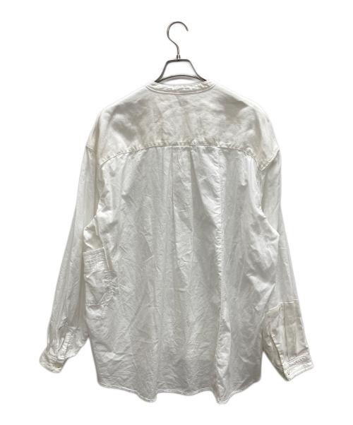 KAPITAL（キャピタル）KAPITAL (キャピタル) コットンリネンパッチワークバンドカラーカトマンズシャツ ホワイト サイズ:3の古着・服飾アイテム