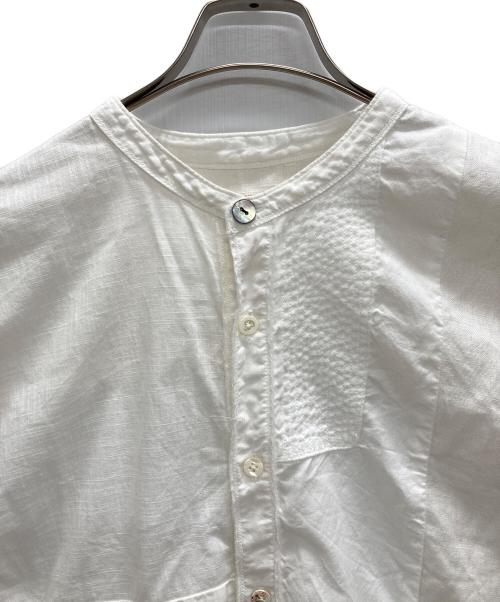 KAPITAL（キャピタル）KAPITAL (キャピタル) コットンリネンパッチワークバンドカラーカトマンズシャツ ホワイト サイズ:3の古着・服飾アイテム