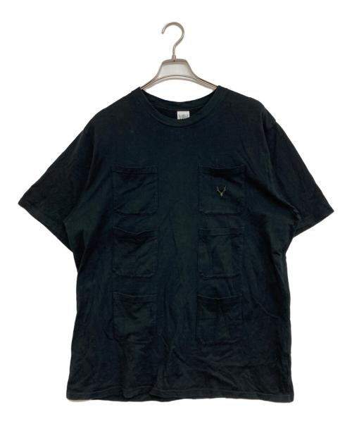 South2 West8（サウスツー ウエストエイト）south2 west8 (サウスツー ウエストエイト) マルチポケットtシャツ ブラック サイズ:Lの古着・服飾アイテム
