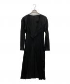PLEATS PLEASEプリーツプリーズ）の古着「ロングカーディガン」｜ブラック