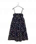 SLOBE IENAスローブ イエナ）の古着「ベルベットエンブロイダリー キャミワンピース」｜ネイビー