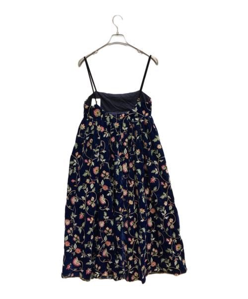 SLOBE IENA（スローブ イエナ）SLOBE IENA (スローブ イエナ) ベルベットエンブロイダリー キャミワンピース ネイビー サイズ:F 未使用品の古着・服飾アイテム
