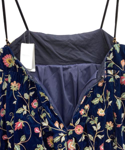SLOBE IENA（スローブ イエナ）SLOBE IENA (スローブ イエナ) ベルベットエンブロイダリー キャミワンピース ネイビー サイズ:F 未使用品の古着・服飾アイテム