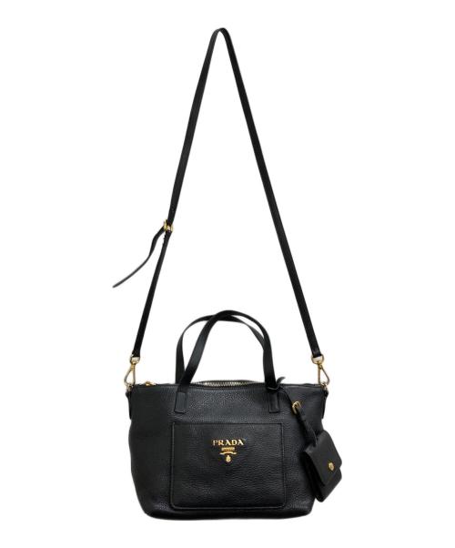 PRADA（プラダ）PRADA (プラダ) 2WAYレザーバッグ ブラックの古着・服飾アイテム