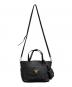 PRADA (プラダ) 2WAYレザーバッグ ブラック：60000円