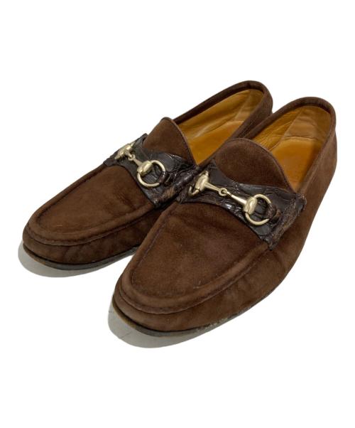GUCCI（グッチ）GUCCI (グッチ) ビットローファー ブラウン サイズ:40 1/2Eの古着・服飾アイテム