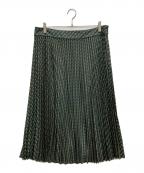 23区ニジュウサンク）の古着「チェーンモチーフ プリーツスカート」｜グリーン