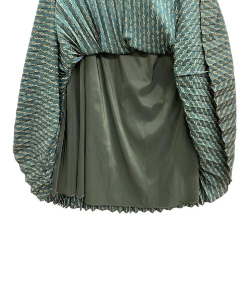 23区（ニジュウサンク）23区 (ニジュウサンク) チェーンモチーフ プリーツスカート グリーン サイズ:50 未使用品の古着・服飾アイテム