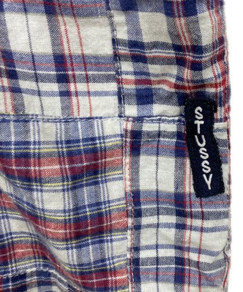stussy（ステューシー）stussy (ステューシー) パッチワークシャツ レッド サイズ:Sの古着・服飾アイテム