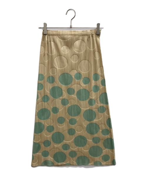 PLEATS PLEASE（プリーツプリーズ）PLEATS PLEASE (プリーツプリーズ) 水玉プリーツスカート ベージュ サイズ:3の古着・服飾アイテム