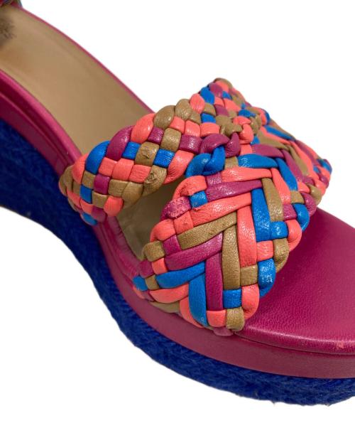 HERMES（エルメス）HERMES (エルメス) ウェッジソールサンダル ピンク サイズ:37の古着・服飾アイテム