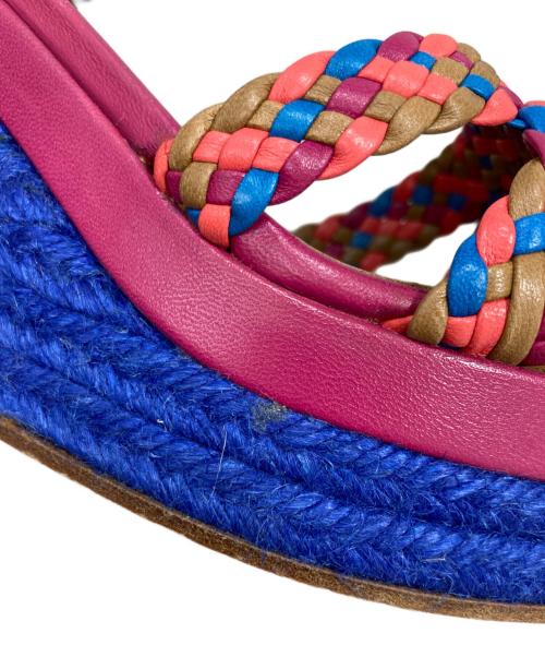 HERMES（エルメス）HERMES (エルメス) ウェッジソールサンダル ピンク サイズ:37の古着・服飾アイテム