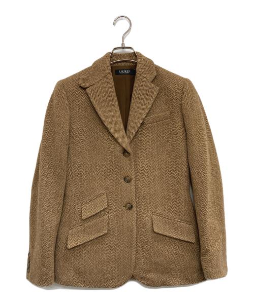 LAUREN RALPH LAUREN（ローレンラルフローレン）LAUREN RALPH LAUREN (ローレンラルフローレン) ヘリンボーンジャケット ブラウンの古着・服飾アイテム