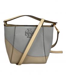 TORY BURCH（トリーバーチ）の古着「マックグロー スモール バケットバッグ ツートン 2way」｜ベージュ