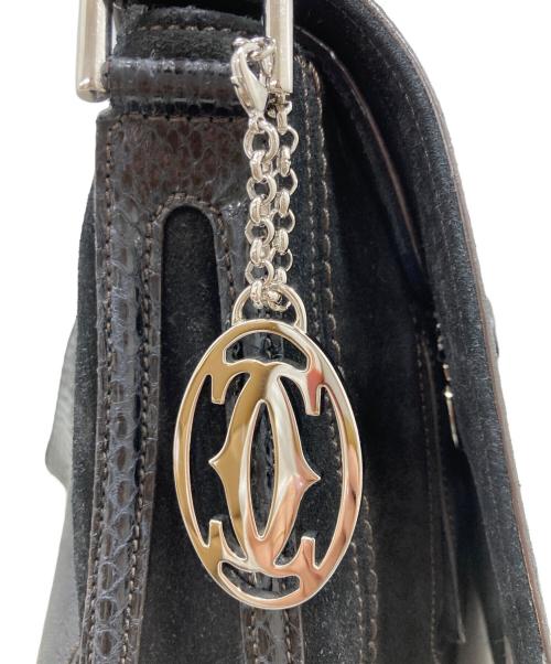 Cartier（カルティエ）Cartier (カルティエ) レザーショルダーバッグ ブラックの古着・服飾アイテム