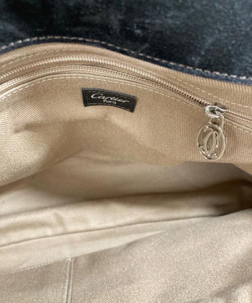 Cartier（カルティエ）Cartier (カルティエ) レザーショルダーバッグ ブラックの古着・服飾アイテム