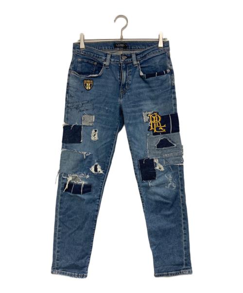 LAUREN RALPH LAUREN（ローレンラルフローレン）LAUREN RALPH LAUREN (ローレンラルフローレン) パッチワークデニムパンツ インディゴ サイズ:2の古着・服飾アイテム