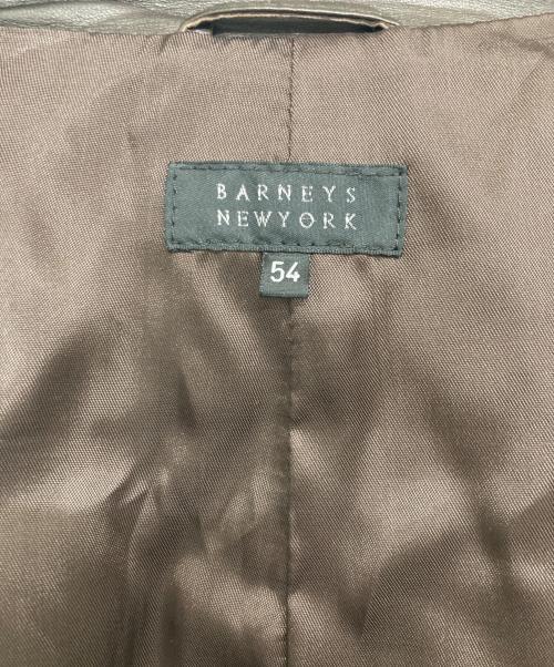 BARNEYS NEWYORK（バーニーズ・ニューヨーク）BARNEYS NEWYORK (バーニーズ・ニューヨーク) レザージャケット ブラウン サイズ:54の古着・服飾アイテム