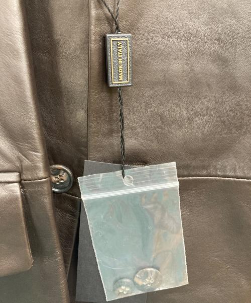 BARNEYS NEWYORK（バーニーズ・ニューヨーク）BARNEYS NEWYORK (バーニーズ・ニューヨーク) レザージャケット ブラウン サイズ:54の古着・服飾アイテム