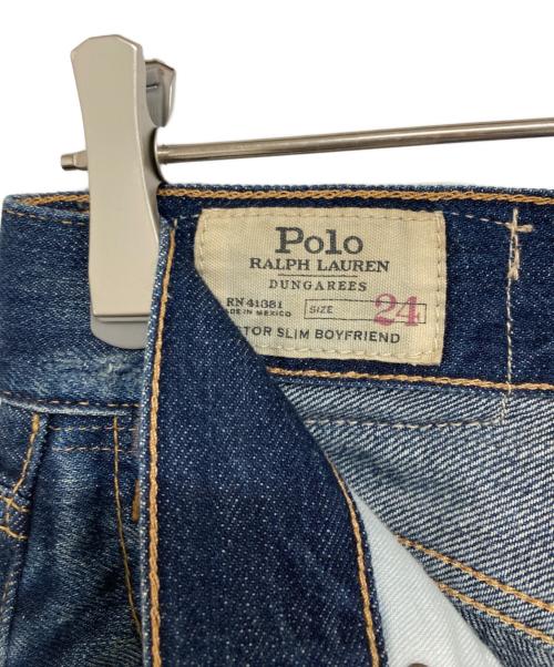 POLO RALPH LAUREN（ポロ・ラルフローレン）POLO RALPH LAUREN (ポロ・ラルフローレン) パッチワークデニムパンツ ネイビー サイズ:24の古着・服飾アイテム