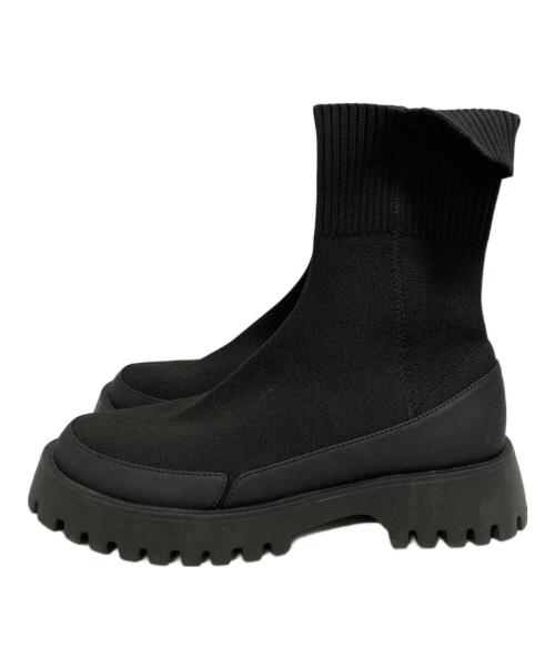 emmi（エミ）emmi (エミ) ecoニットブーツ ブラック サイズ:24.5の古着・服飾アイテム