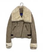 BURBERRY BLUE LABELバーバリーロンドンブルーレーベル）の古着「B-3タイプ ダブルライダース」｜ベージュ