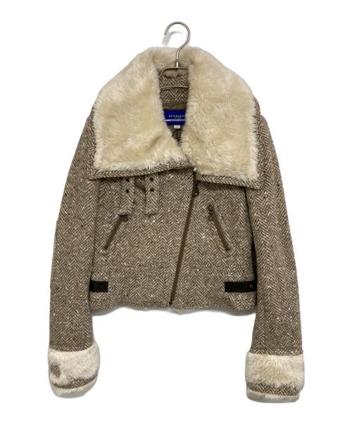 BURBERRY BLUE LABEL（バーバリーロンドンブルーレーベル）BURBERRY BLUE LABEL (バーバリーロンドンブルーレーベル) B-3タイプ ダブルライダース ベージュ サイズ:38の古着・服飾アイテム