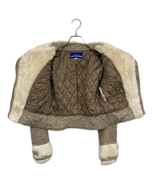 BURBERRY BLUE LABEL（バーバリーロンドンブルーレーベル）BURBERRY BLUE LABEL (バーバリーロンドンブルーレーベル) B-3タイプ ダブルライダース ベージュ サイズ:38の古着・服飾アイテム