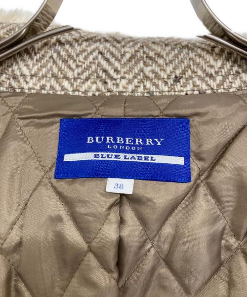 BURBERRY BLUE LABEL（バーバリーロンドンブルーレーベル）BURBERRY BLUE LABEL (バーバリーロンドンブルーレーベル) B-3タイプ ダブルライダース ベージュ サイズ:38の古着・服飾アイテム