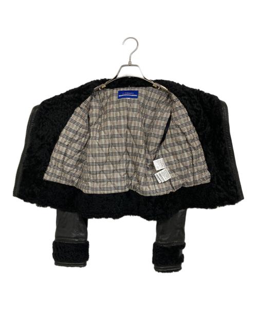BURBERRY BLUE LABEL（バーバリーロンドンブルーレーベル）BURBERRY BLUE LABEL (バーバリーロンドンブルーレーベル) ラムレザーダブルライダースジャケット ブラック サイズ:38の古着・服飾アイテム